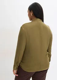 Košilová halenka ze splývavého saténu, bonprix