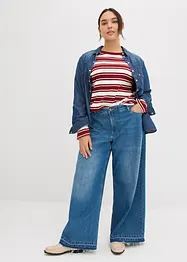 Džíny Wide Leg, Mid Waist, pohodlný pas, bonprix