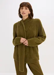 Oversize svetr s šálou, bonprix