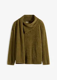 Oversize svetr s šálou, bonprix