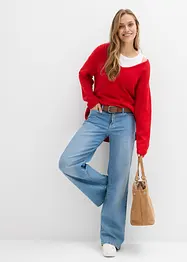 Dlouhý oversize svetr s postranními rozparky, bonprix