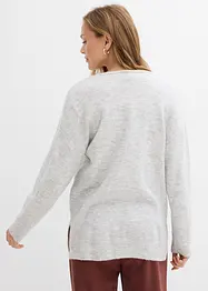 Dlouhý oversize svetr s postranními rozparky, bonprix