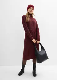 Pletené šaty s copánkovým vzorem, bonprix