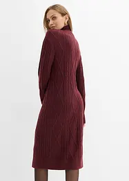 Pletené šaty s copánkovým vzorem, bonprix