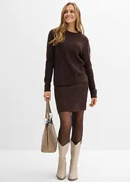 Pletená sukně s copánkovým vzorem, bonprix