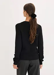 Žebrovaný svetr ze splývavé viskózové směsi, bonprix