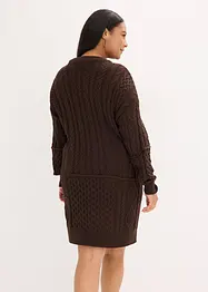 Pletené šaty s copánkovým vzorem, bonprix