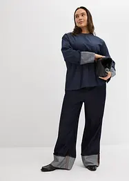 Džínová halenka se širokým rukávem, bonprix