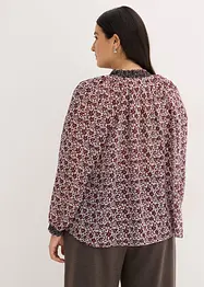 Vzorovaná šifónová halenka s výšivkou, bonprix