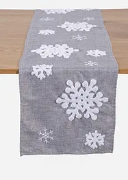 Běhoun na stůl s flaušovými sněhovými vločkami, bonprix