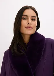 Kabát s odnímatelnou umělou kožešinou na límci, bonprix