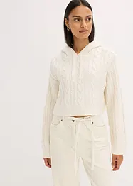 Svetr ze silnější pleteniny, s kapucí, bonprix