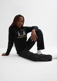 Pyžamo z měkké bavlny, s třpytivým potiskem, bonprix