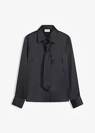 Saténová halenka s odnímatelnou kravatou (2dílná souprava), bonprix