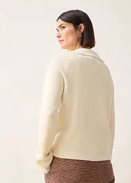 Svetr na zapínání s podílem vlny, bonprix