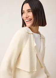 Svetr na zapínání s podílem vlny, bonprix