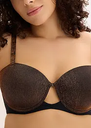 Balkonetová podprsenka z třpytivého materiálu, bonprix