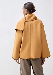 Vlněný kabátek s ozdobnou výšivkou (2dílná souprava se šálou), bonprix