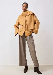 Vlněný kabátek s ozdobnou výšivkou (2dílná souprava se šálou), bonprix