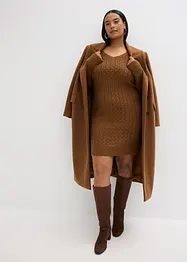 Pletené šaty s copánkovým vzorem, bonprix