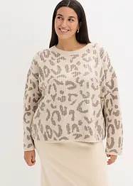 Žakárový oversize svetr s pajetkami, bonprix