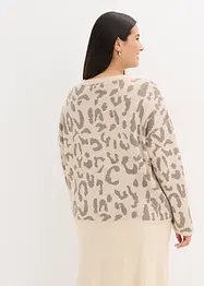 Žakárový oversize svetr s pajetkami, bonprix
