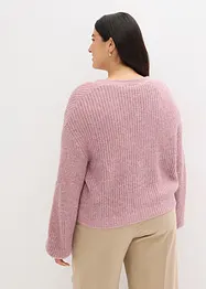 Krátký pletený kabátek s třpytivou přízí a podílem vlny, bonprix