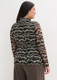 Tričko s dlouhým rukávem z jemné síťoviny, bonprix