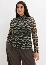 Tričko s dlouhým rukávem z jemné síťoviny, bonprix