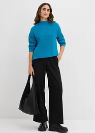 Svetr z žebrované pleteniny z čisté organické bavlny, bonprix