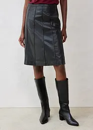 Rozšířená kožená sukně z jehněčí kůže nappa, bonprix