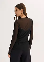 Tričko s dlouhým rukávem, z jemné síťoviny, bonprix