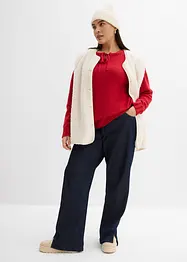 Svetr ze silnější pleteniny, s vázačkou, bonprix