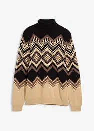 Svetr s rolákovým límcem a ikatovým vzorem, bonprix
