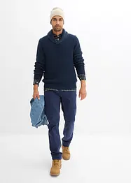 Svetr ze silnější pleteniny, se šálovým límcem, bonprix