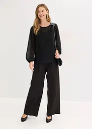 Šifónová halenka zdobená štrasovými kamínky, bonprix