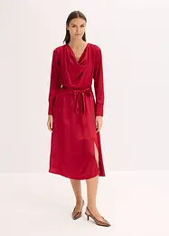 Midi šaty z lesklého saténu, bonprix