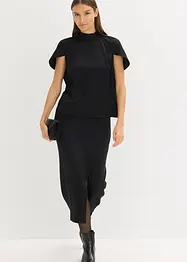 Elegantní halenka s krátkým rukávem, z lesklého saténu, bonprix