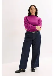 Pletený svetr s balónovými rukávy, bonprix