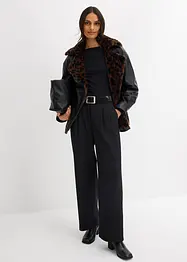 Bunda z umělé kůže s umělou kožešinou s leopardím vzorem, bonprix