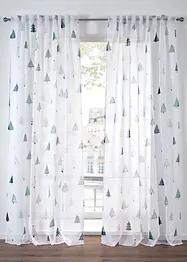 Záclona s natištěnými vánočními stromečky (1 ks v balení), bonprix