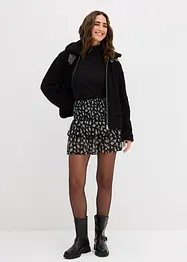 Volánová sukně ze strukturovaného materiálu se zmačkanou úpravou, bonprix