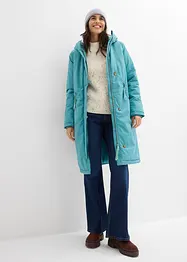 Zimní kabát s medvídkovou kožešinou na kapuci, bonprix