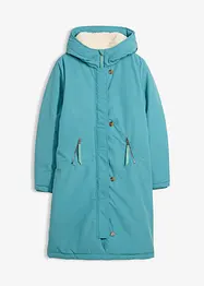 Zimní kabát s medvídkovou kožešinou na kapuci, bonprix