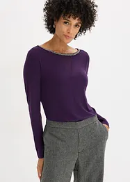 Tričko se síťovanou vsadkou a třpytivými kamínky, bonprix