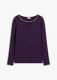 Tričko se síťovanou vsadkou a třpytivými kamínky, bonprix