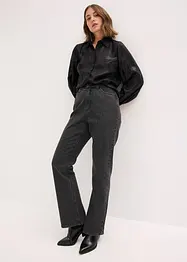 Košilová halenka z lesklého saténu, bonprix