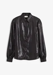 Košilová halenka z lesklého saténu, bonprix