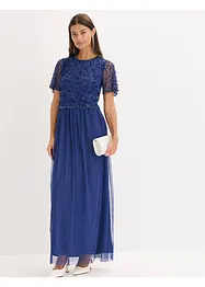 Dlouhé šaty z jemného tylu, s pajetkovou výšivkou, bonprix