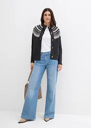 Pletený kabátek s norským vzorem, bonprix